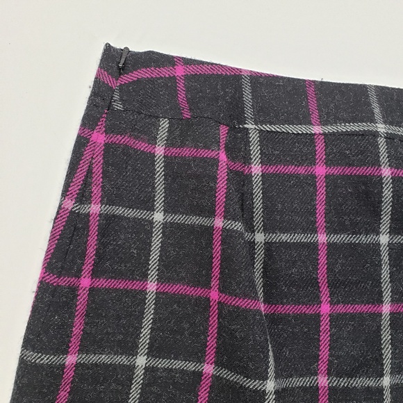 Loft Windowpane Plaid A Line Skirt Sz 4P - Picture 6 of 8